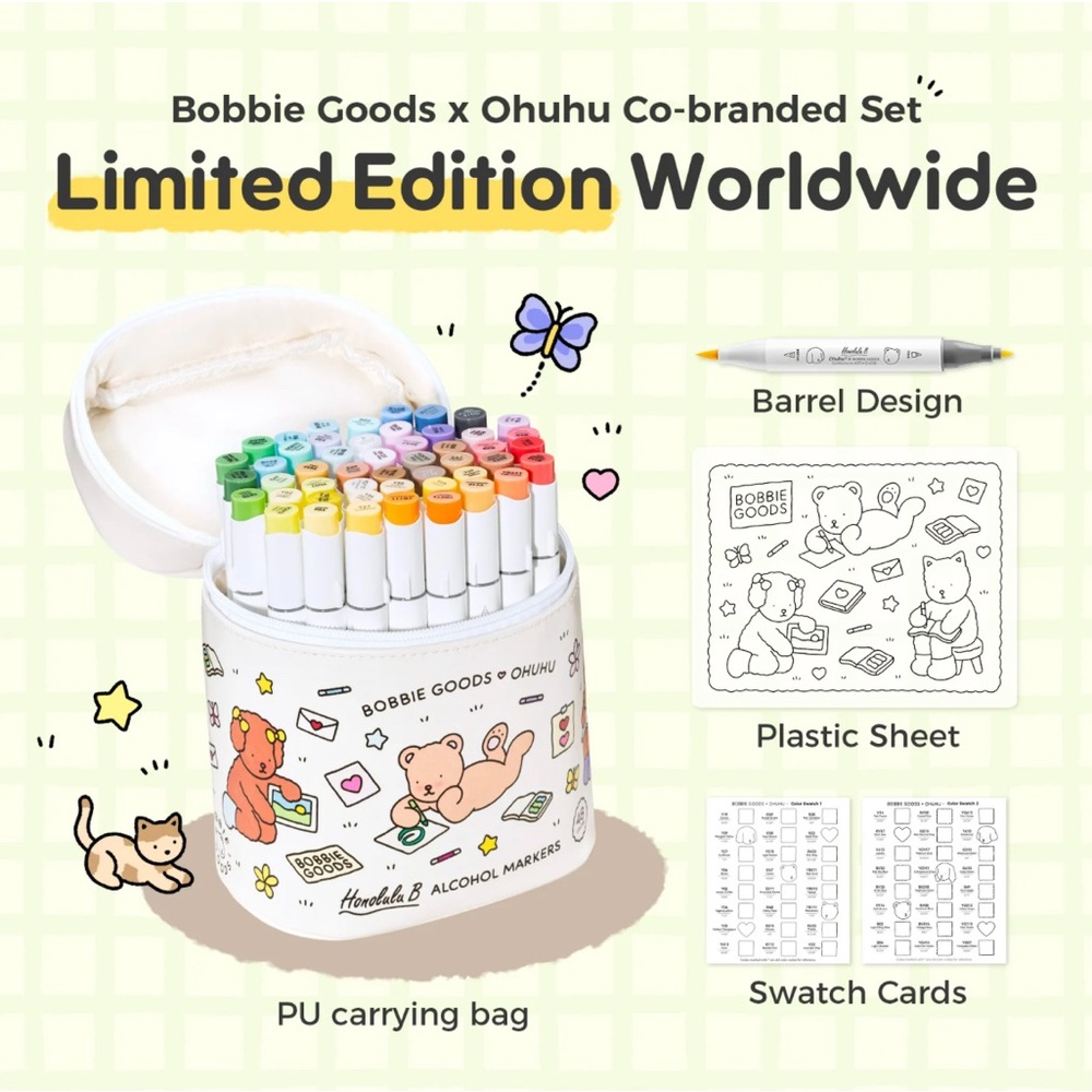 Bobbie Goods x Ohuhu Marker Set with PU Carrying Bag